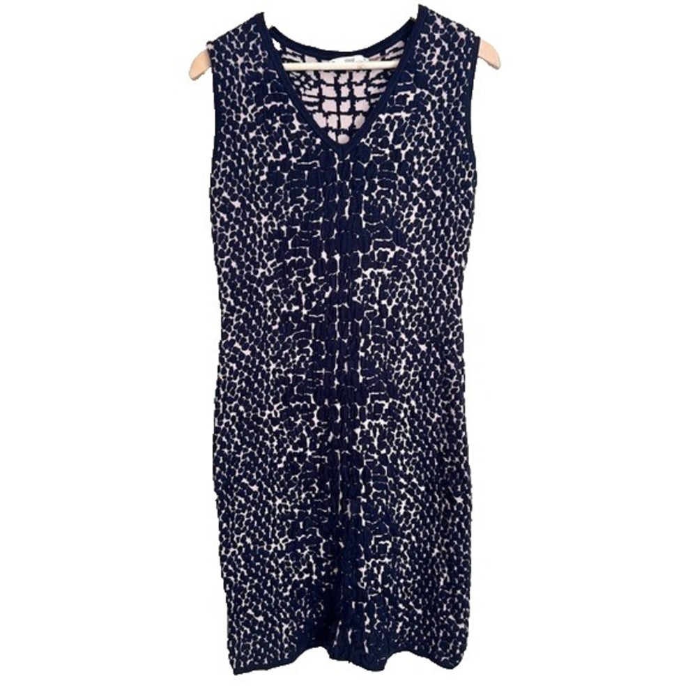 Sioni Knit Sweater Dress Womens Medium Classic Preppy Work Office‎ Business Blue